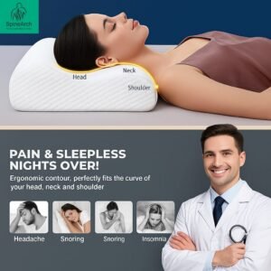 spinearch neck rest s curve pillow (queen size 14x24x4)