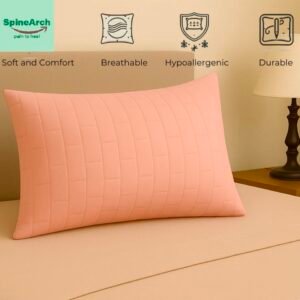 spinearch microfiber filling quilted pillow (17×27) pink