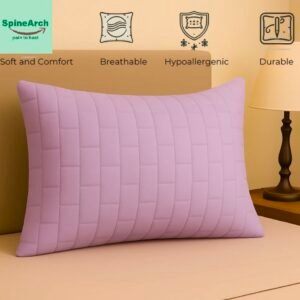 spinearch microfiber filling quilted pillow (17×27) pink (copy)