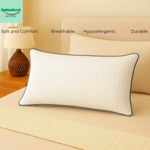 spinearch microfiber filling single pipin pillow (17x27) grey