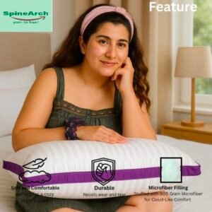 spinearch microfiber filling solid border pillow (17x27) pink (copy)