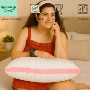 spinearch microfiber filling solid border pillow (17x27) grey (copy)