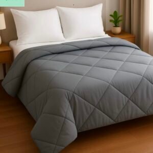spinearch microfiber quilted comforter double bed (90x100) grey