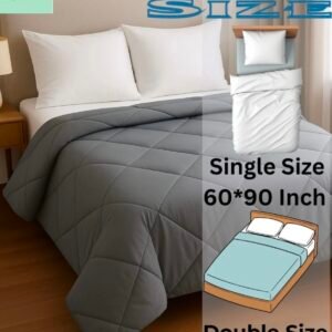 spinearch microfiber quilted comforter double bed (90x100) grey
