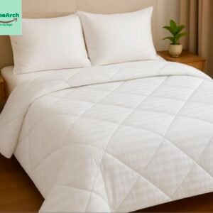 spinearch microfiber quilted comforter double bed (90x100) white