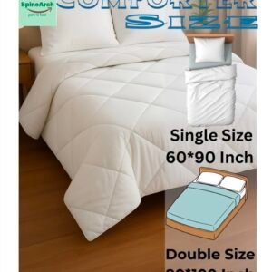 spinearch microfiber quilted comforter double bed (90x100) white